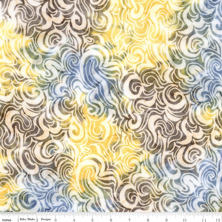 Sunken Treasure Expressions Batik Quilt Fabric - Currents in Powdered Seashell Multi - BT23716-140